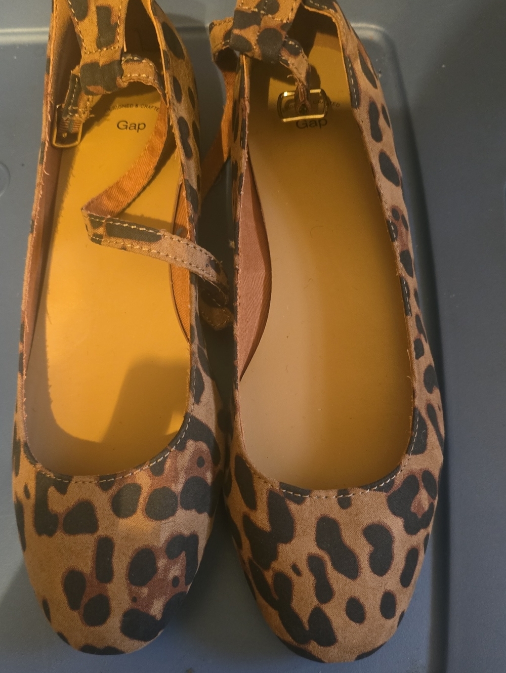 Gap Women's Leopard Print Mary Jane Flats - Tan/Black